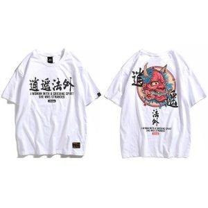Japanse T-shirt Hannya - Wit