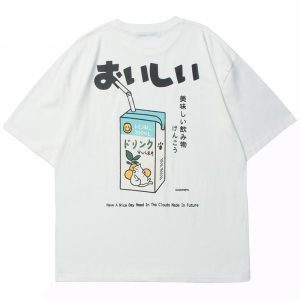 Japanse T-shirt Harajuku-stijl - Wit