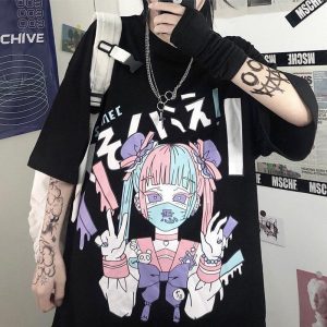 Japanse T-shirt Lolita - Zwart