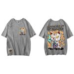 Japanse T-shirt Uprising Kat - Grijs