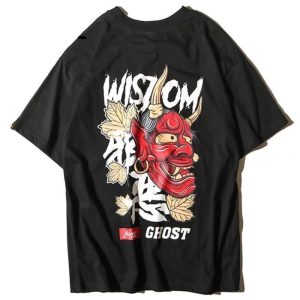 Japanse T-shirt Wisdom Ghost - Zwart