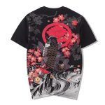 Japanse T-shirt met Koi karpers - Zwart
