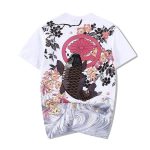 Japanse T-shirt met Koi karpers - Wit