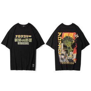 Japanse Tekst T-shirt Demon - Zwart