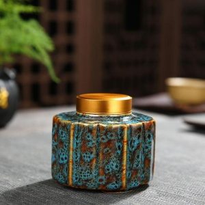 Japanse Thee Doos Vintage Kleurrijk - Klein blauw doosje