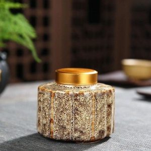 Japanse Thee Doos Vintage Kleurrijk - Klein beige doosje