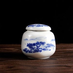 Japanse Thee Doos Wit met Patroon - 1