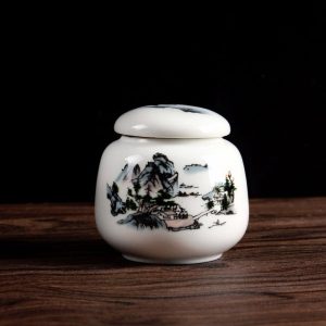 Japanse Thee Doos Wit met Patroon - 5