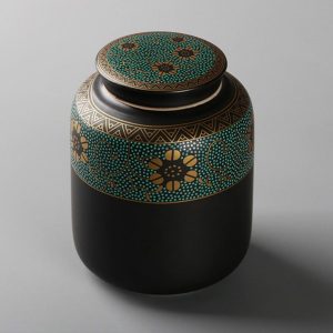Japanse Theedoos met Bloemmotief - 10.5x14CM