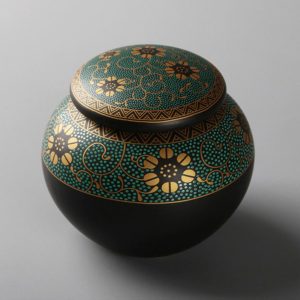 Japanse Theedoos met Bloemmotief - 13x11.5CM