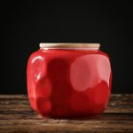 Japanse Theedoos van Gekleurd Keramiek - Red