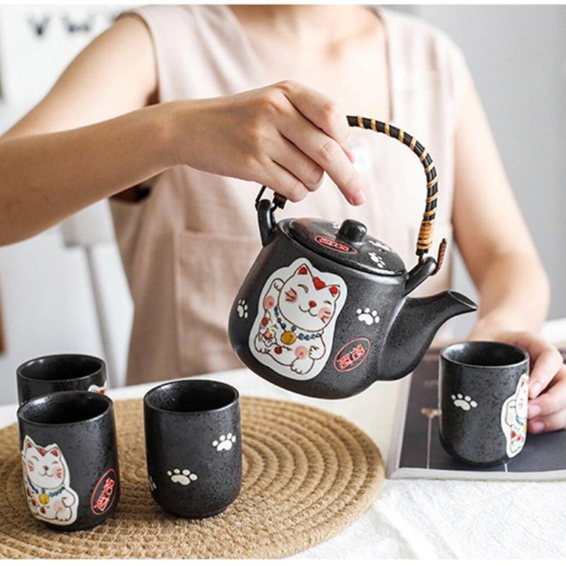 Japanse Theeservies Maneki Neko