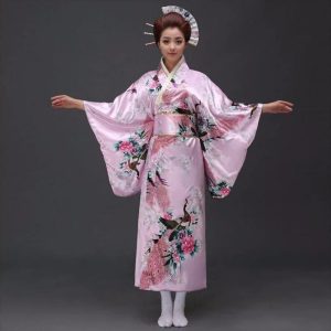 Japanse Yukata Vrouwen Roze
