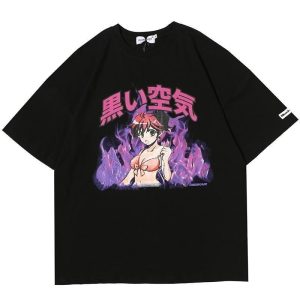 Japanska T-shirt Manga - Zwart