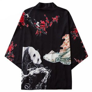 Kimono Korte Panda - Zwart