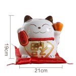 Kleine Gekleurde Maneki Neko - Wit