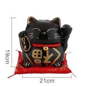 Kleine Gekleurde Maneki Neko - Zwart