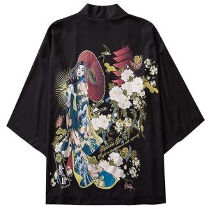 Korte Kimono Met Bloemen