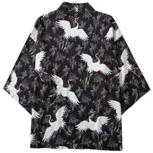 Korte Kimono Met Kraanvogel