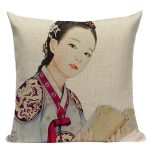 Kussensloop Japans Patroon Jonge Vrouw