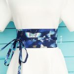 Marineblauwe Obi-riem met Vlindermotief - L