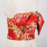 Rode Satijnen Bloemen Obi-riem