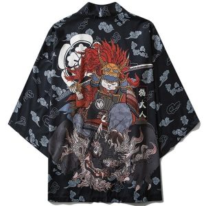 Samurai Kat Kimono Korte - 4XL