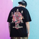 T-shirt met Japanse Opdruk Samurai - Wit