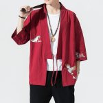 Traditionele Korte Kimono - Red