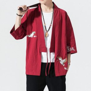 Traditionele Korte Kimono - Red