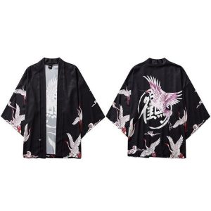 Zwarte Kimono Stijl Blazer - Zwart