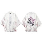 Zwarte Kimono Stijl Blazer - Wit
