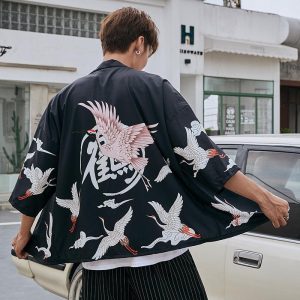 Zwarte Kimono Stijl Blazer