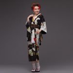 Zwarte Lange Japanse Kimono