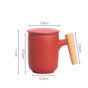 Japanische Tasse mit Deckel – red